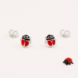 Enamel Ladybug Earring.