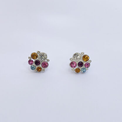 Multicolour Crystal Sterling Silver Earrings.