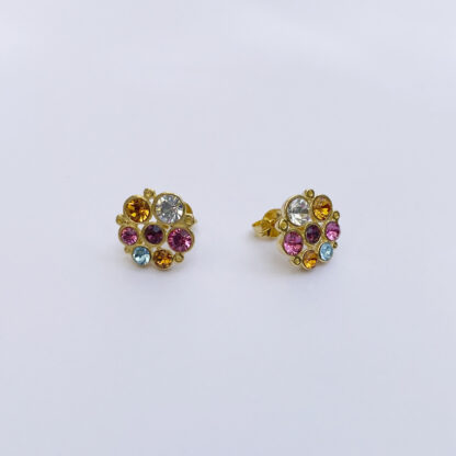 Multicolour Crystal Gold-Plated Earrings.