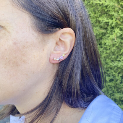 Multicolour Zirconia Sterling Silver Earrings. - Image 2
