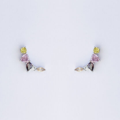 Multicolour Zirconia Sterling Silver Earrings.