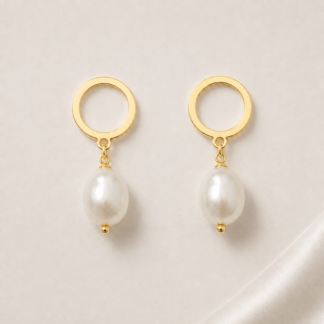 Flat Gold-Plated Hoop Earring.