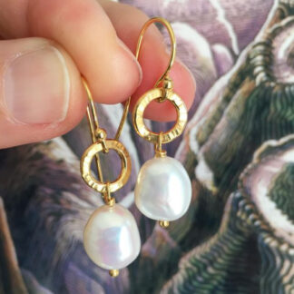 Baroque pearls mounted on goldplated