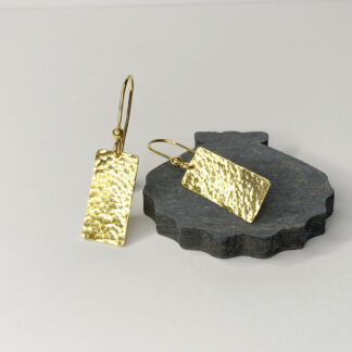 Earrings with a beautiful texture imitating the surface of the ocean, goldplated silver