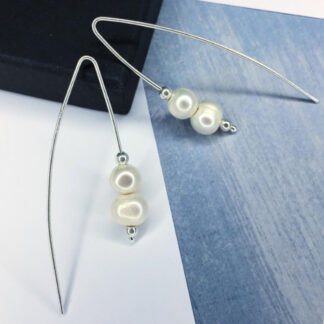 Sterling silver earrings with freshwater pearls