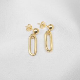 Earring with ball and smooth thread