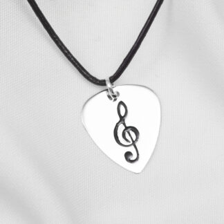 Guitar pick with music note