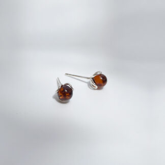 Amber ball earring.