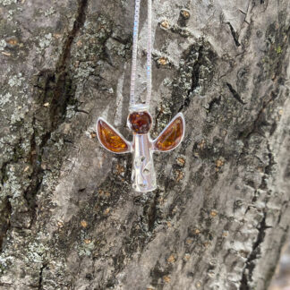 Angel pendant with amber