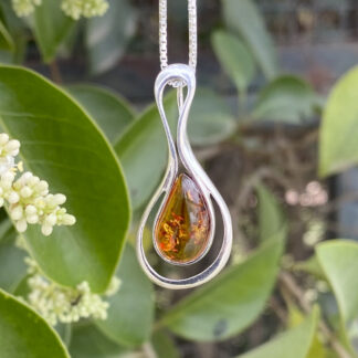 Amber drop pendant.