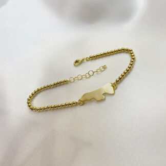 Fanø bracelet with beads, goldplated