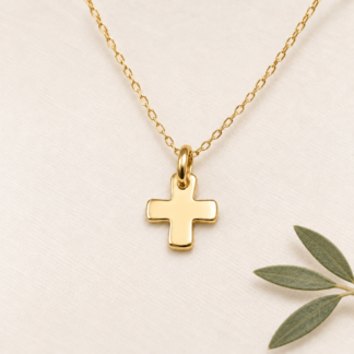 Square Cross Pendant, GoldPlated.