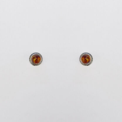 Oxidized Earring with Amber. - Image 2
