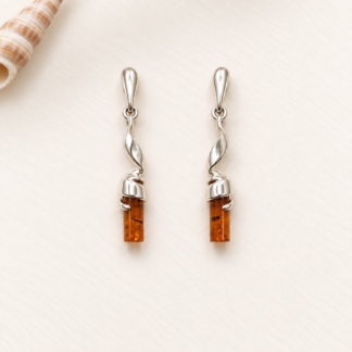 Amber Spiral Earrings.