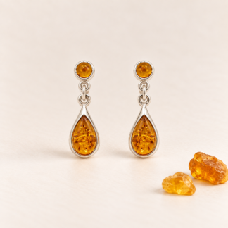 Amber Drop Earrings.