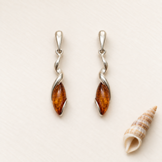 Amber Spiral Earrings.