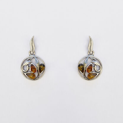 Three-Amber Flower Earring. - Image 2