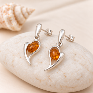 Amber Heartbeat Earrings.