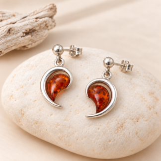 Amber Heartbeat Earrings.