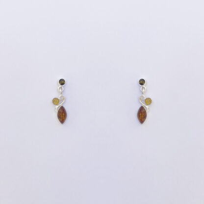 Earring with Three Ambers. - Image 2