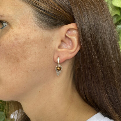 Amber Leaf Earring.
