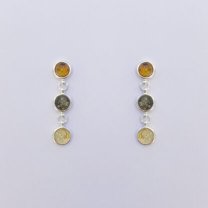 Long Earring with Three Ambers. - Image 2