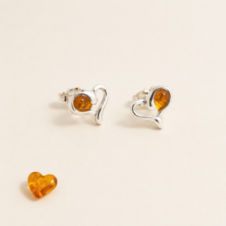 Amber Heart Earring.