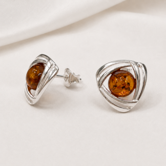 Aura Earring with Amber.
