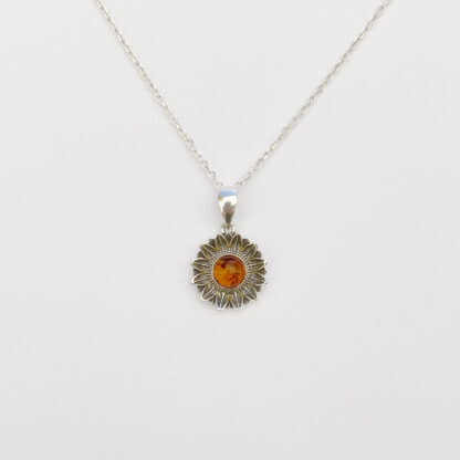 Flower Pendant with Amber. - Image 2