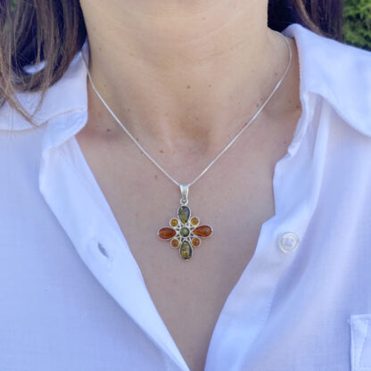 Pendant with Amber Petals.