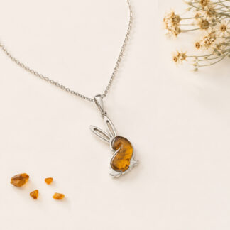 Amber Bunny Pendant.