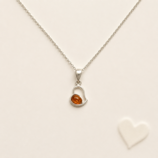 Amber Heart Pendant.