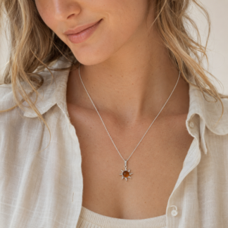 Sun Pendant with Amber.