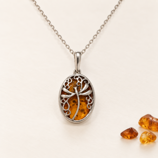Amber Dragonfly Pendant.